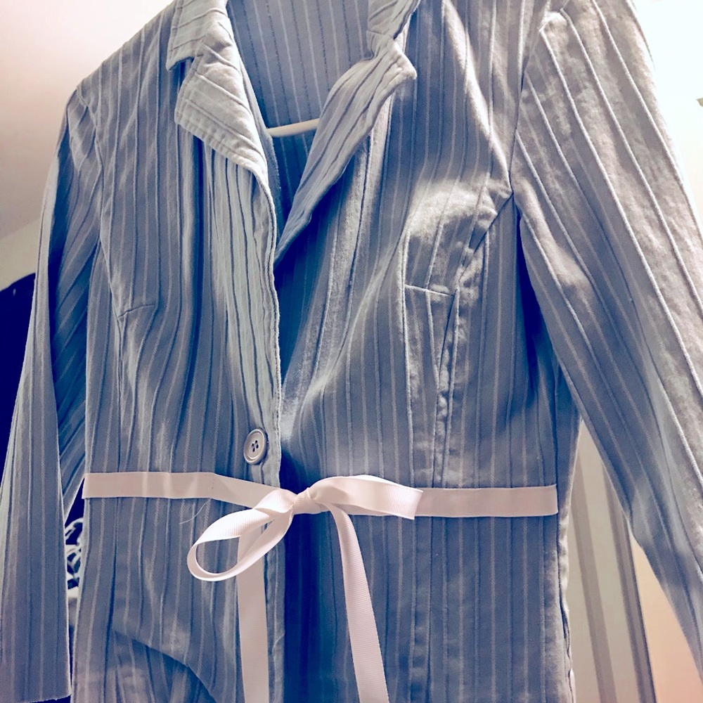 Women’s light blue pants suit